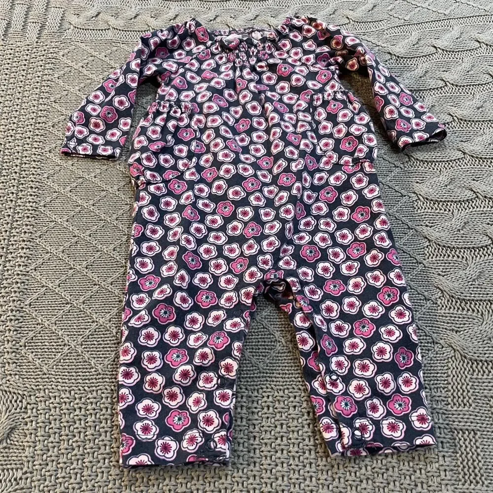 Tea Collection Floral Romper ~ 0/3M